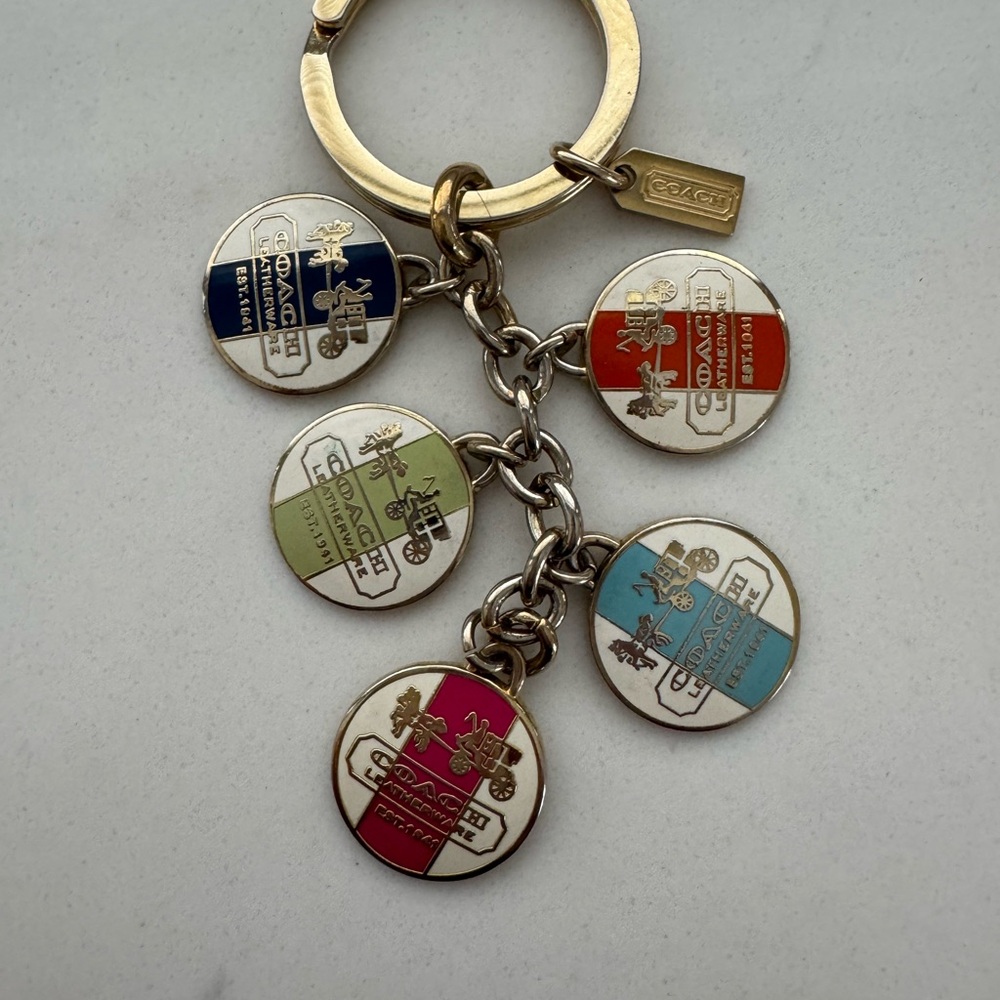 Coach Keychain Metal Logo Circles Mix